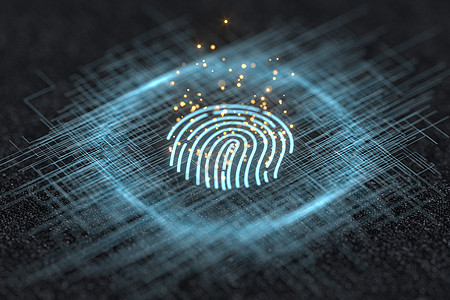 指纹识别概念技术背景3d 渲染黑色电子警卫手指屏幕隐私钥匙展示控制数据图片