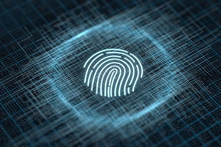 指纹识别概念技术背景3d 渲染屏幕密码身份隐私网络鉴别电子展示钥匙数据图片
