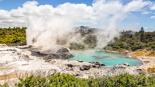 新西兰奥克兰新西兰的风景地热旅游火山女士游客物理学公园旅行地震背景