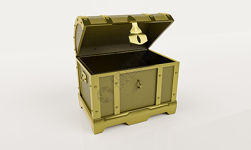 空金色复古宝箱 白色背景上孤立划痕硬币盒子货币奢华金融宝藏金子商业海盗图片