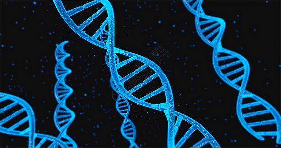 人类 DNA 系统 3D 插图下的蓝色 DNA 结构和细胞图片