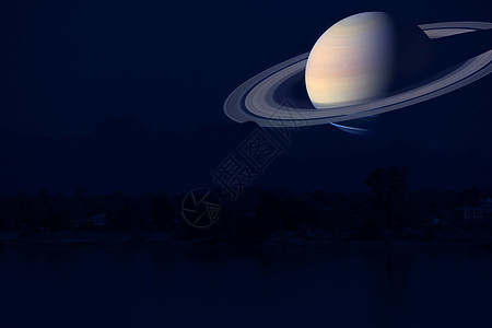 夜空的土星背回月光山和河流墙纸世界岩石星星月亮地平线太阳卫星小说科学图片