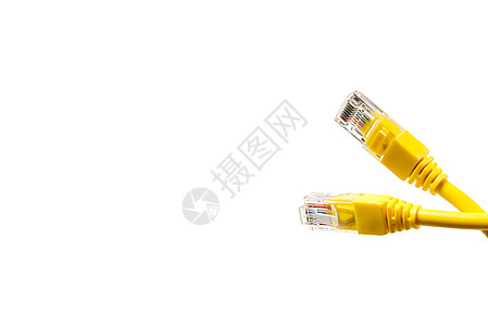 互联网线 cat6 cat5 连接到 Internet 网络或提供建设 维修和高速 Internet 服务的概念技术员电子技术插图片