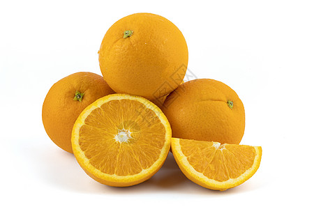 白色背景上隔离的新鲜橙 另存为剪辑异国小路素食主义者橘子树叶情调热带宏观脐橙叶子图片
