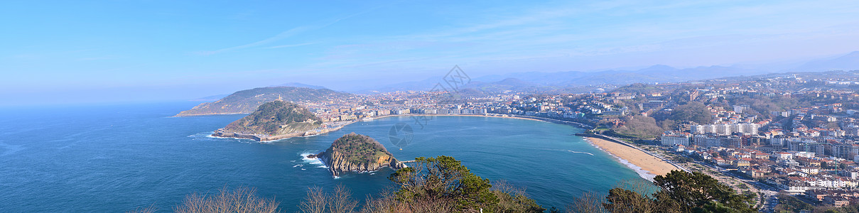 从伊格尔多山看到拉康查湾海滩旅游景观外耳国家地标城市海洋海岸节日图片