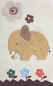 大象图标纸艺大象和花我的手疯了教育卡片笔记孩子太阳日落回收标签工艺记事本背景