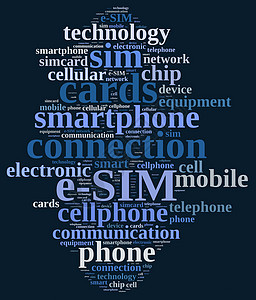 与eSIM有关的文字云手机卡电话电子技术网络模拟细胞手机卡片芯片图片