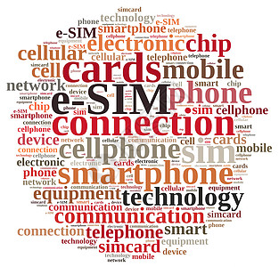与eSIM有关的文字云芯片网络技术电话卡片手机卡电子细胞模拟手机图片