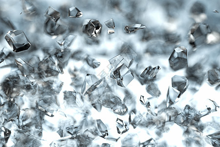 破裂的玻璃抽象背景3D 渲染白色损害休息粉碎碰撞积木破坏材料水晶冻结图片