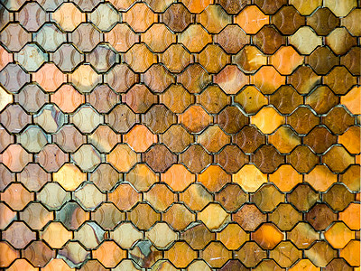陶瓷墙砖奢华玻璃金子黏土马赛克地面装饰橙子陶器手工图片