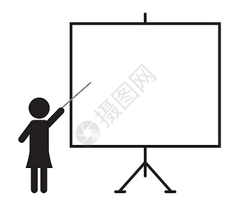 老师图标白色背景上的演示文稿图标 平面样式 培训 ico销售量演讲培训师教育商业插图会议男人团体教练背景