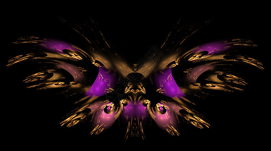 紫色蝴蝶抽象分形背景紫色装饰 Butterfl蝴蝶框架墙纸隧道艺术辉光装饰品想像力渲染漩涡背景