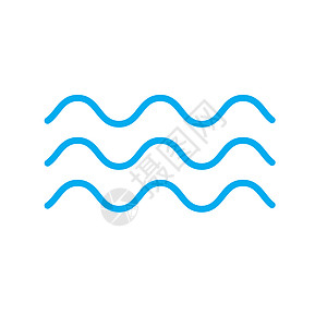 白色背景上的波浪图标 平面样式 你 w 的波浪图标圆圈插图网络曲线液体蓝色海洋运动艺术按钮图片