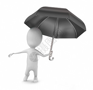 3d 立体人手持雨伞概念图片