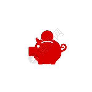 白色背景上的存钱罐图标 省钱商业陶瓷货币金融投资安全储蓄银行现金小猪图片