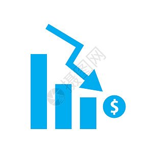 条形图 条形图下降 图表图标 平面样式 通道库存阴影统计数据生长危机金融利润成功市场图片