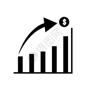 在白色背景上孤立的时尚平面样式的图形图标  C信息金融市场酒吧网络商业数据图表黑色推介会图片