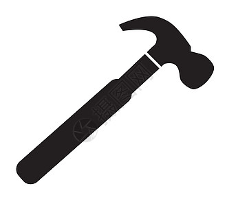 白色背景上的锤子图标 锤子标志 扁平化设计乐器力量金属服务粉碎木工公用事业维修按钮硬件图片