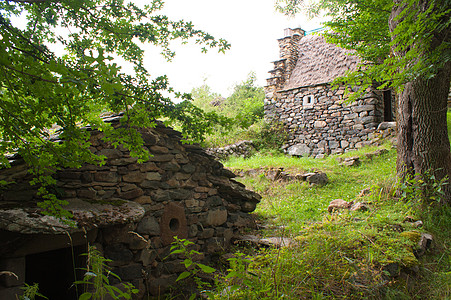 Auvergne 亚甲烷旅行游记村庄石头世界水平各地房子稻草图片