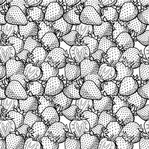 草莓矢量绘图无缝模式 手绘图片