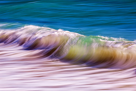 长曝光波流动条纹蓝色海浪海洋白色运动曲线艺术墙纸图片
