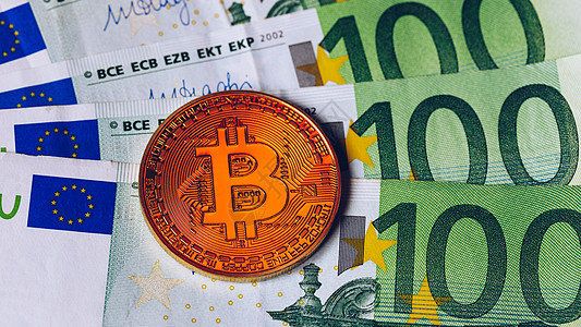 比特币加密货币超过欧元货币 戈尔德金子硬币网络商业区块链贸易电子商务市场交换密码图片
