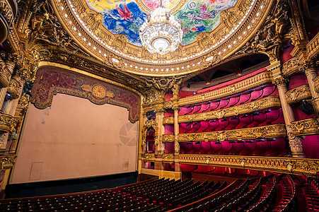 法国巴黎加尼耶宫歌剧建筑歌剧院宫殿楼梯游客地标旅行大理石风格图片