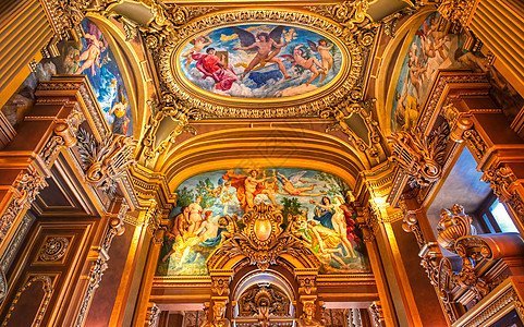 法国巴黎加尼耶宫旅行游客大理石歌剧院建筑学国家歌剧地标大厅风格图片
