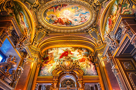 法国巴黎加尼耶宫建筑学风格地标歌剧院门厅建筑艺术歌剧旅游宫殿图片
