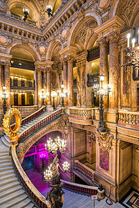 法国巴黎加尼耶宫宫殿国家风格音乐艺术历史性地标建筑学楼梯歌剧图片