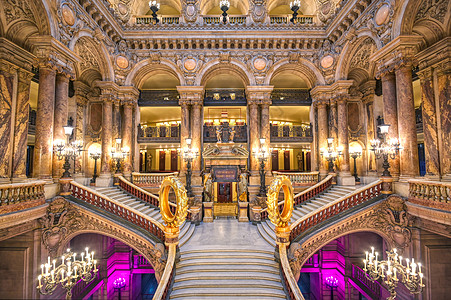 法国巴黎加尼耶宫历史性音乐大厅歌剧门厅风格歌剧院旅游宫殿旅行图片