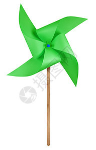 纸风车风车-绿色背景图片