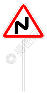 警告交通标志危险转弯插图运输安全信号警报3d横幅街道建造边界图片