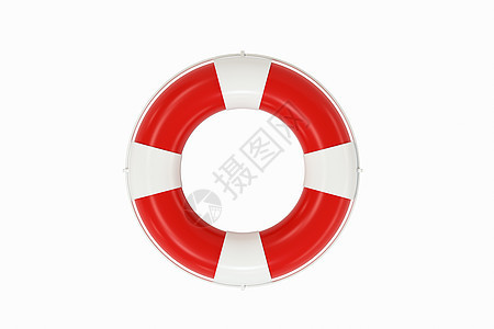 白色背景的生命浮标 3D感应圆圈情况警卫渲染戒指救命生活游泳救生圈帮助图片