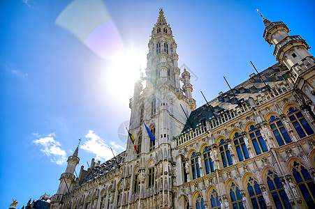 比利时布鲁塞尔市政厅地方历史城市建筑学市政地标旅游游客正方形大厅图片