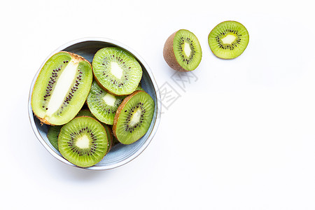 白色背景上的猕猴桃饮食绿色小吃水果团体宏观热带情调营养异国图片