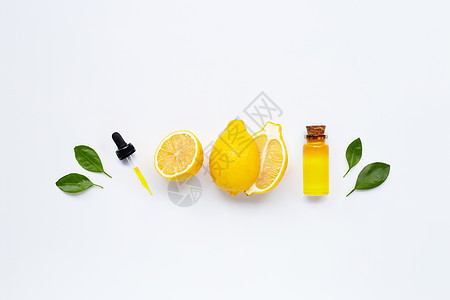 新鲜柠檬与柠檬精油在惠特饮食果汁团体水果食物甜点橙子菠萝叶子植物背景图片