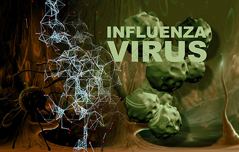 病毒和细菌细胞宏观医疗微生物疾病癌症插图纳米流感蓝色图片