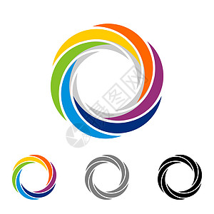 五颜六色的圆形镜头标志模板插图设计 矢量 EPS 10图片