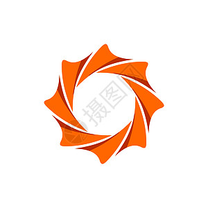 橙色圆圈星标志模板插图设计 矢量 EPS 10图片