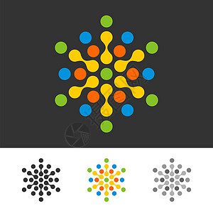像素点矢量标志模板插图设计 矢量 EPS 10创造力圆圈网站全球办公室互联网量子网络身份标识图片