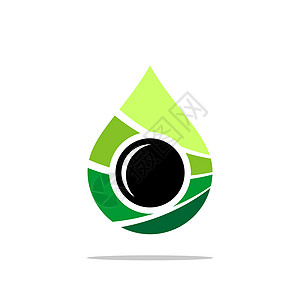 绿色水滴眼标志模板插画设计插画设计 矢量 EPS 10图片