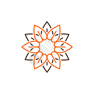 橙色花瓣花标志模板插图设计 EPS 1图片