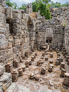 古代史齐利斯市大型浴池的废墟 著名的建筑师假期旅游火鸡建筑地标母国菜豆考古学古董浴缸图片