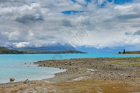 措卡湖特卡波湖水色和山地景观令人印象深刻背景