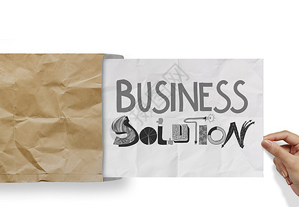 用BUSIN这个设计词从信封上拉纸成功利润商业生长教育信息战略金融顾问解决方案图片