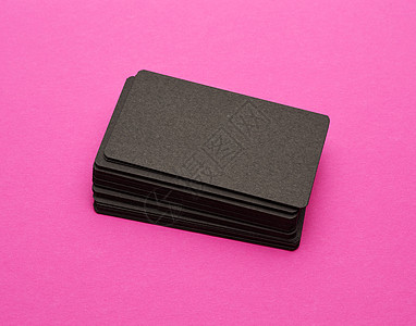 长方形黑纸空白名牌堆叠卡片床单办公室纸板公司粉色文档小样商业身份图片