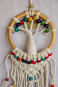 白梦捕猎者  印度护睡衣的护身符安全手工绳索风格装饰生活民间护符圆圈羽毛图片