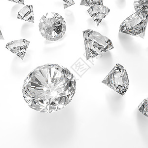 3d组成构成概念的钻石黑色物品白色水晶宝石珠宝女王财富渲染商业图片
