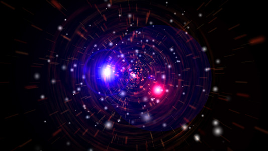 空间中的抽象数字虫洞粒子光隧道紫色星系星星光速光子旅行烟花科幻技术狂欢图片